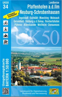 Abbildung von Landesamt für Digitalisierung | Pfaffenhofen - Schrobenhausen 1 : 50 000 (UK50-34) | 1. Auflage | 2021 | beck-shop.de