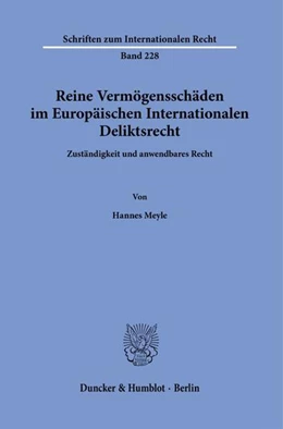 Abbildung von Meyle | Reine Vermögensschäden im Europäischen Internationalen Deliktsrecht. | 1. Auflage | 2021 | beck-shop.de