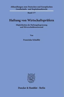 Abbildung von Schaible | Haftung von Wirtschaftsprüfern. | 1. Auflage | 2021 | beck-shop.de