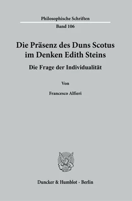 Abbildung von Alfieri | Die Präsenz des Duns Scotus im Denken Edith Steins. | 1. Auflage | 2021 | beck-shop.de