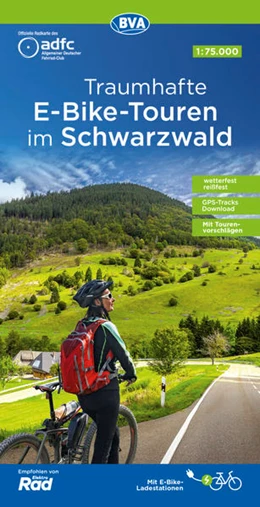 Abbildung von Allgemeiner Deutscher Fahrrad-Club e.V. (ADFC) / BVA BikeMedia GmbH | ADFC-Regionalkarte Traumhafte E-Bike-Touren im Schwarzwald, 1:75.000, mit Tagestourenvorschlägen, reiß- und wetterfest, GPS-Tracks-Download | 1. Auflage | 2021 | beck-shop.de