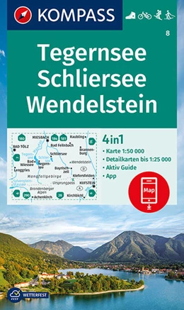 Abbildung von KOMPASS-Karten GmbH | KOMPASS Wanderkarte 8 Tegernsee, Schliersee, Wendelstein 1:50.000 | 1. Auflage | 2021 | beck-shop.de