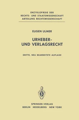 Abbildung von Ulmer | Urheber- und Verlagsrecht | 3. Auflage | 2013 | beck-shop.de