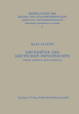 Abbildung von Planitz | Grundzüge des deutschen Privatrechts | 1. Auflage | 2013 | beck-shop.de