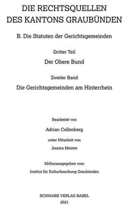 Abbildung von Die Rechtsquellen der Gerichtsgemeinden am Hinterrhein. | 1. Auflage | 2021 | beck-shop.de