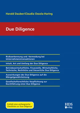 Abbildung von Dauber / Ossola-Haring | Due Diligence | 1. Auflage | 2023 | beck-shop.de