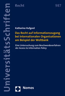 Abbildung von Hufgard | Das Recht auf Informationszugang bei Internationalen Organisationen am Beispiel der Weltbank | 1. Auflage | 2021 | beck-shop.de