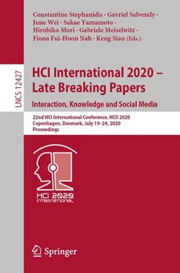 Abbildung von Stephanidis / Salvendy | HCI International 2020 - Late Breaking Papers: Interaction, Knowledge and Social Media | 1. Auflage | 2020 | beck-shop.de