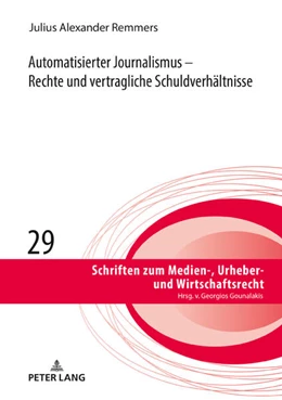 Abbildung von Remmers | Automatisierter Journalismus ¿ Rechte und vertragliche Schuldverhältnisse | 1. Auflage | 2021 | beck-shop.de