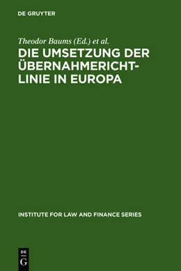 Abbildung von Baums / Cahn | Die Umsetzung der Übernahmerichtlinie in Europa | 1. Auflage | 2006 | 5 | beck-shop.de