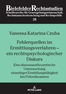 Abbildung von Czuba | Fehlerquellen im Ermittlungsverfahren - ein rechtspsychologischer Diskurs | 1. Auflage | 2021 | beck-shop.de