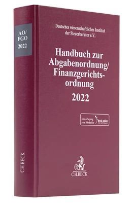 Abbildung von Handbuch zur Abgabenordnung / Finanzgerichtsordnung 2022: AO / FGO 2022 | | 2022 | beck-shop.de