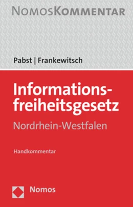 Abbildung von Pabst / Frankewitsch | Informationsfreiheitsgesetz Nordrhein-Westfalen | 1. Auflage | 2022 | beck-shop.de