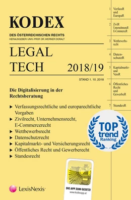Abbildung von Doralt | KODEX Legal Tech | 1. Auflage | 2018 | beck-shop.de