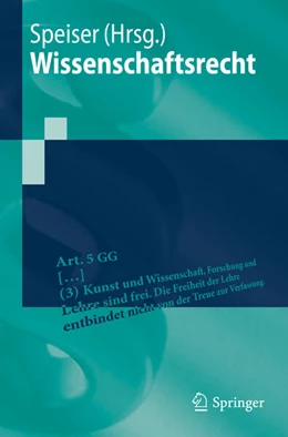 Abbildung von Speiser | Wissenschaftsrecht | 1. Auflage | 2022 | beck-shop.de