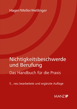 Abbildung von Hager / Meller | Nichtigkeitsbeschwerde und Berufung | 5. Auflage | 2022 | beck-shop.de
