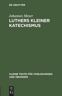 Abbildung von Meyer | Luthers kleiner Katechismus | 1. Auflage | 1930 | beck-shop.de
