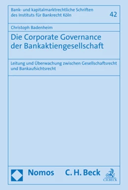 Abbildung von Badenheim | Die Corporate Governance der Bankaktiengesellschaft | 1. Auflage | 2022 | beck-shop.de