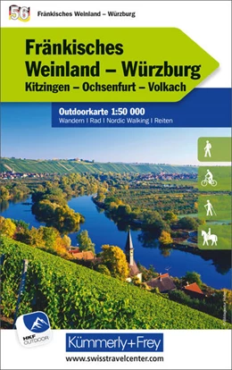 Abbildung von Hallwag Kümmerly+Frey AG | Fränkisches Weinland - Würzburg Kitzingen, Ochsenfurt, Volkach Nr. 56 Outdoorkarte Deutschland 1:50 000 | 3. Auflage | 2022 | beck-shop.de
