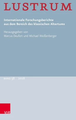 Abbildung von Corcella / Deufert | Lustrum Band 58 - 2016 | 1. Auflage | 2017 | beck-shop.de