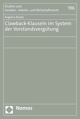 Abbildung von Rosiak | Clawback-Klauseln im System der Vorstandsvergütung | 1. Auflage | 2022 | 196 | beck-shop.de