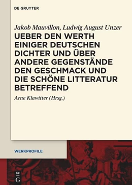 Abbildung von Mauvillon / Klawitter | Ueber den Werth einiger Deutschen Dichter und über andere Gegenstände den Geschmack und die schöne Litteratur betreffend | 1. Auflage | 2022 | beck-shop.de