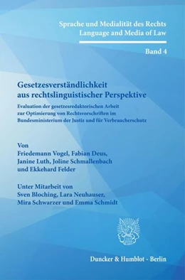 Abbildung von Vogel / Deus | Gesetzesverständlichkeit aus rechtslinguistischer Perspektive. | 1. Auflage | 2022 | beck-shop.de