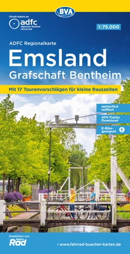 Abbildung von Allgemeiner Deutscher Fahrrad-Club e.V. (ADFC) / BVA BikeMedia GmbH | ADFC-Regionalkarte Emsland Grafschaft Bentheim, 1:75.000, mit Tagestourenvorschlägen, reiß- und wetterfest, E-Bike-geeignet, mit Knotenpunkten, GPS-Tracks Download | 3. Auflage | 2022 | beck-shop.de