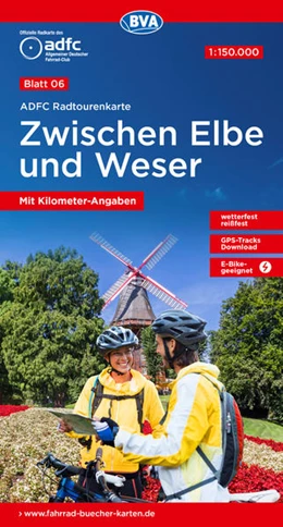 Abbildung von Allgemeiner Deutscher Fahrrad-Club e.V. (ADFC) / BVA BikeMedia GmbH | ADFC-Radtourenkarte 6 Zwischen Elbe und Weser 1:150.000, reiß- und wetterfest, E-Bike geeignet, GPS-Tracks Download, mit Bett+Bike-Symbolen, mit Kilometer-Angaben | 12. Auflage | 2022 | beck-shop.de