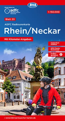 Abbildung von Allgemeiner Deutscher Fahrrad-Club e.V. (ADFC) / BVA BikeMedia GmbH | ADFC-Radtourenkarte 20 Rhein /Neckar 1:150.000, reiß- und wetterfest, E-Bike geeignet, GPS-Tracks Download, mit Bett+Bike Symbolen, mit Kilometer-Angaben | 17. Auflage | 2022 | beck-shop.de