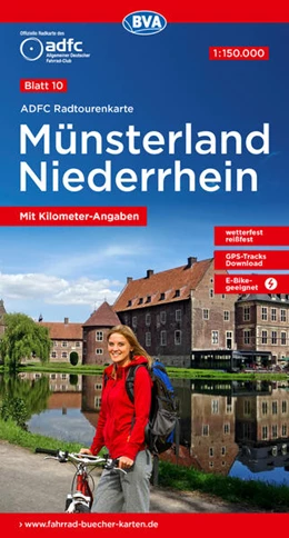 Abbildung von Allgemeiner Deutscher Fahrrad-Club e.V. (ADFC) / BVA BikeMedia GmbH | ADFC-Radtourenkarte 10 Münsterland Niederrhein 1:150.000, reiß- und wetterfest, E-Bike geeignet, GPS-Tracks Download, mit Bett+Bike-Symbolen, mit Kilometer-Angaben | 12. Auflage | 2022 | beck-shop.de