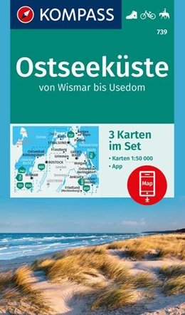 Abbildung von KOMPASS Wanderkarten-Set 739 Ostseeküste von Wismar bis Usedom (3 Karten) 1:50.000 | 1. Auflage | 2022 | beck-shop.de