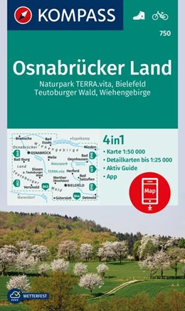Abbildung von KOMPASS Wanderkarte 750 Osnabrücker Land, NP TERRA.vita, Bielefeld, Teutoburger Wald, Wiehengeb. 1:50.000 | 1. Auflage | 2022 | beck-shop.de