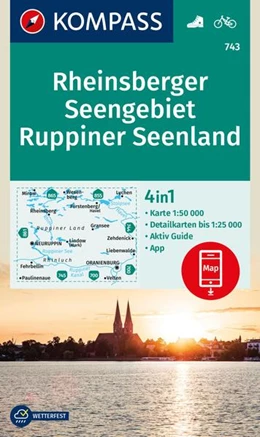 Abbildung von KOMPASS Wanderkarte 743 Rheinsberger Seengebiet, Ruppiner Seenland 1:50.000 | 1. Auflage | 2022 | beck-shop.de