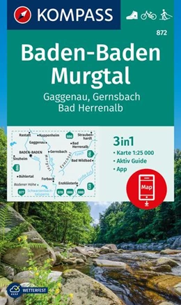 Abbildung von KOMPASS Wanderkarte 872 Baden-Baden, Murgtal, Gaggenau, Gernsbach, Bad Herrenalb 1:25.000 | 1. Auflage | 2022 | beck-shop.de