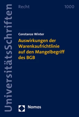 Abbildung von Winter | Auswirkungen der Warenkaufrichtlinie auf den Mangelbegriff des BGB | 1. Auflage | 2022 | beck-shop.de