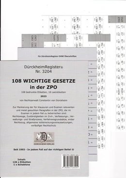Abbildung von Dürckheim / Hackler | FamFG + ZPO - Wichtige §§, ohne Stichworte - Dürckheim-Register (Nr. 3204) | 1. Auflage | 2023 | beck-shop.de