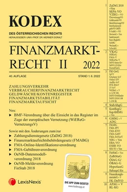 Abbildung von Doralt | KODEX Finanzmarktrecht Band II 2022 - inkl. App | 40. Auflage | 2022 | beck-shop.de