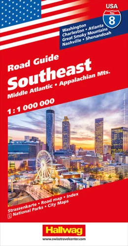 Abbildung von Hallwag Kümmerly+Frey AG | Southeast Middle Atlantic, Appalachian Mts. Nr. 08 USA Road Guide 1:1 Mio. | 4. Auflage | 2022 | beck-shop.de