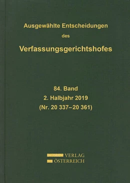 Abbildung von Ausgewählte Entscheidungen des Verfassungsgerichtshofes | 1. Auflage | 2020 | beck-shop.de