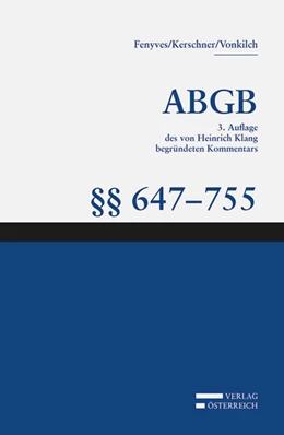 Abbildung von Fenyves / Kerschner | Großkommentar zum ABGB - Klang Kommentar | 3. Auflage | 2021 | beck-shop.de