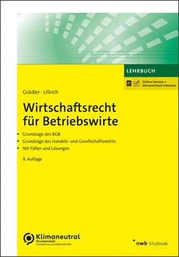 Abbildung von Grädler / Ullrich | Wirtschaftsrecht für Betriebswirte (Online Version) | 9. Auflage | 2022 | beck-shop.de