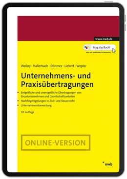 Abbildung von Hallerbach / Wepler | Unternehmens- und Praxisübertragungen (Online-Version) | 10. Auflage | 2021 | beck-shop.de