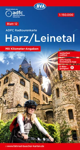 Abbildung von Allgemeiner Deutscher Fahrrad-Club e.V. (ADFC) / BVA BikeMedia GmbH | ADFC-Radtourenkarte 12 Harz /Leinetal 1:150.000, reiß- und wetterfest, E-Bike geeignet, GPS-Tracks Download, mit Bett+Bike Symbolen, mit Kilometer-Angaben | 10. Auflage | 2022 | beck-shop.de