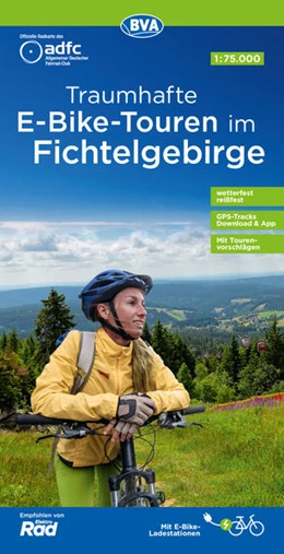 Abbildung von Allgemeiner Deutscher Fahrrad-Club e. V. (ADFC) / BVA BikeMedia GmbH | ADFC-Regionalkarte Traumhafte E-Bike-Touren im Fichtelgebirge, 1:75.000, mit Tagestourenvorschlägen, reiß- und wetterfest, GPS-Tracks Download | 1. Auflage | 2022 | beck-shop.de