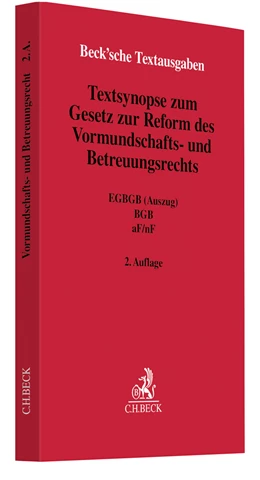 Abbildung von Textsynopse zum Gesetz zur Reform des Vormundschafts- und Betreuungsrechts | 2. Auflage | 2023 | beck-shop.de
