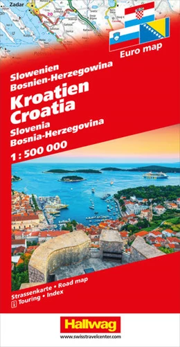 Abbildung von Hallwag Kümmerly+Frey AG | Kroatien, Slowenien, Bosnien-Herzegowina Strassenkarte 1:500 000 | 1. Auflage | 2021 | beck-shop.de