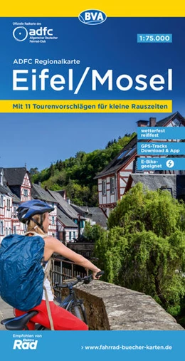 Abbildung von Allgemeiner Deutscher Fahrrad-Club e. V. (ADFC) / BVA BikeMedia GmbH | ADFC-Regionalkarte Eifel/ Mosel, 1:75.000, mit Tagestourenvorschlägen, reiß- und wetterfest, E-Bike-geeignet, GPS-Tracks-Download | 8. Auflage | 2023 | beck-shop.de