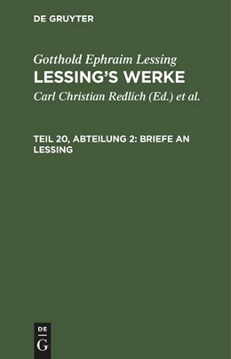 Abbildung von Pilger / Schöne | Briefe an Lessing | 1. Auflage | 1886 | beck-shop.de