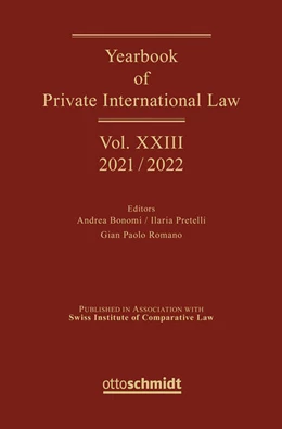 Abbildung von Bonomi / Pretelli | Yearbook of Private International Law Vol. XXIII – 2021/2022 | 1. Auflage | 2022 | beck-shop.de